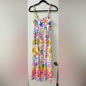 Vibrant Multicolor A-Line Women's Midi Dress